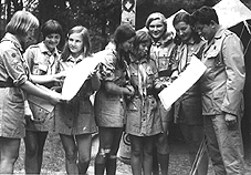 1971 - Jola, Jola, Gosia, Ewa, Kocielny w Siewierzu na obozie